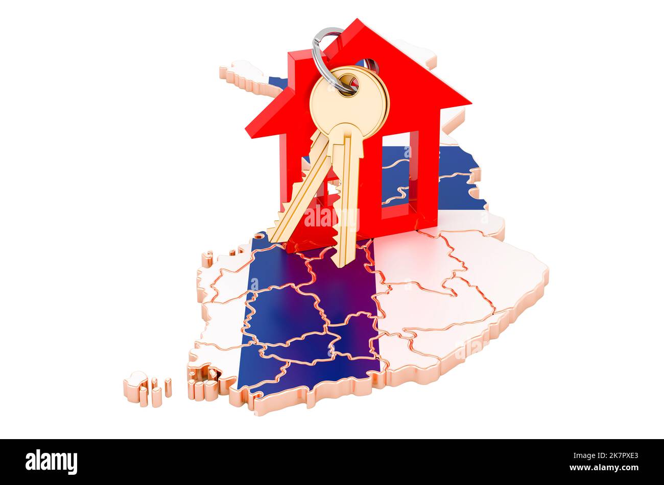 Real estate in Finland concept. Property for sale, rent or mortgage. 3D