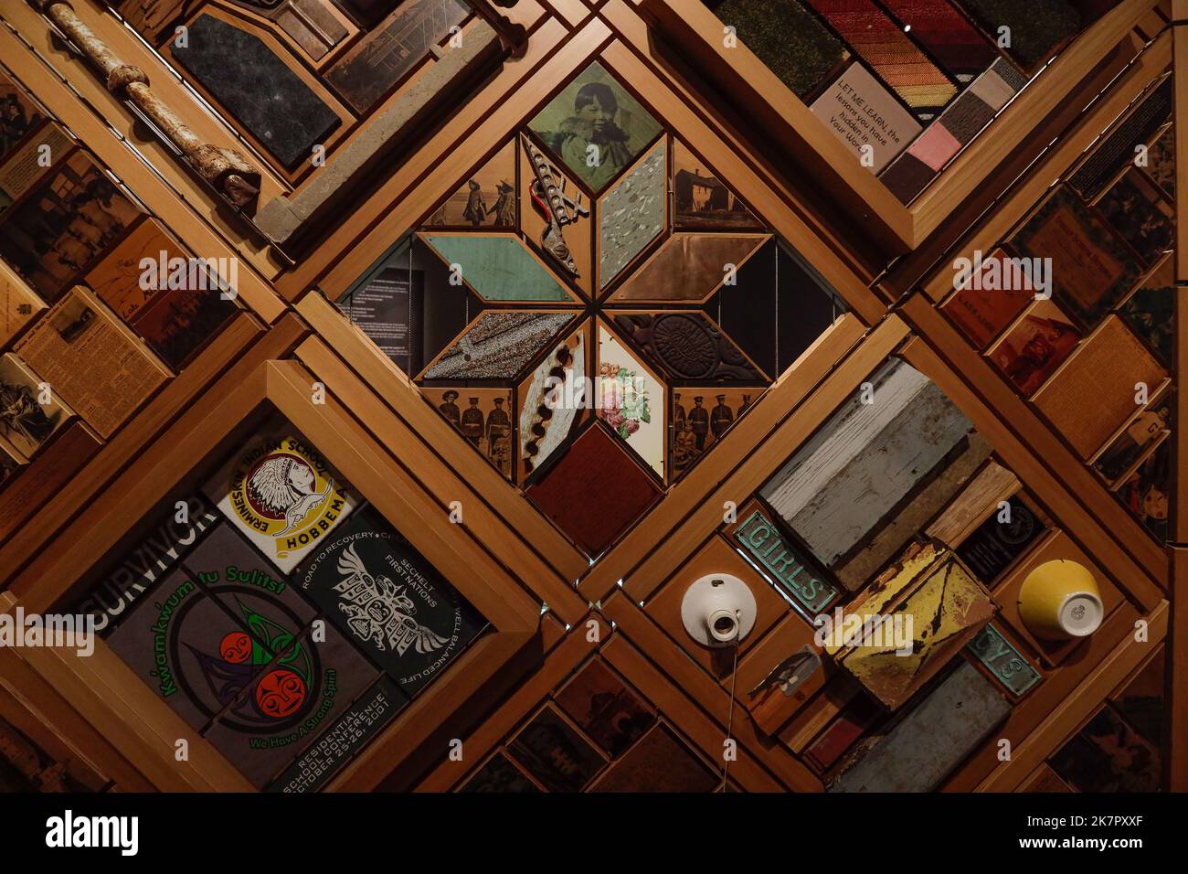 Details of the Witness Blanket, a work of art created by Carey Newman