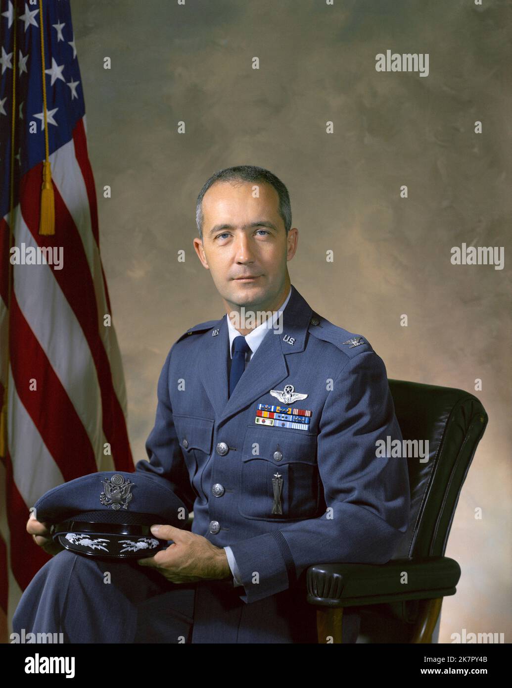 Houston, United States. 18th Oct, 2022. NASA studio portrait of astronaut James A. McDivitt, in his Air Force uniform at the Manned Spacecraft Center, December 1, 1968 in Houston, Texas. McDivitt commanded the first spacewalk mission and took part in the first crewed orbital flight of a the lunar module, during Apollo 9 died October 15, 2022 at age 93. Credit: NASA/NASA/Alamy Live News Stock Photo