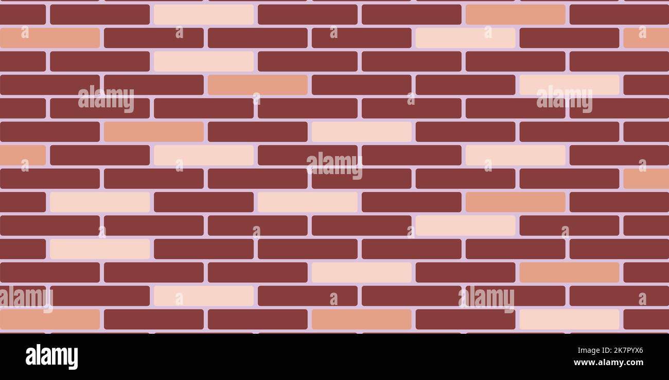 Cartoon Brick Wall background seamless Vector texture pattern illustration. Stock Vector