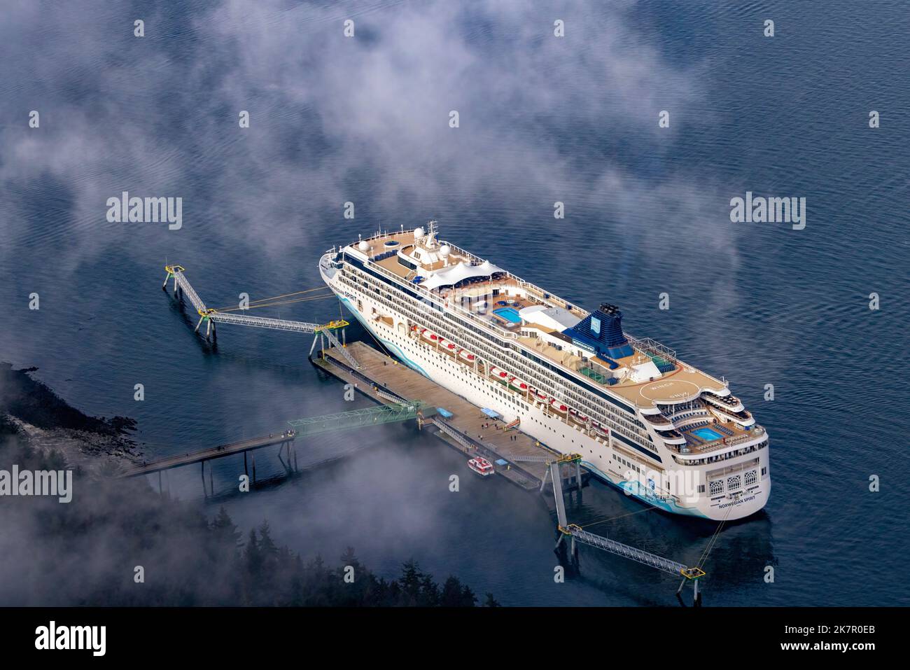 Norwegian Spirit Cruise Ship - Icy Strait Point, Hoonah, Alaska, USA Stock Photo