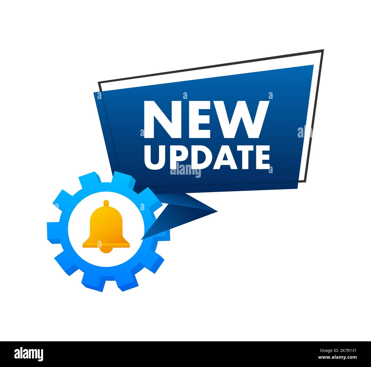 System software update or upgrade. Banner new update, Badge, sign