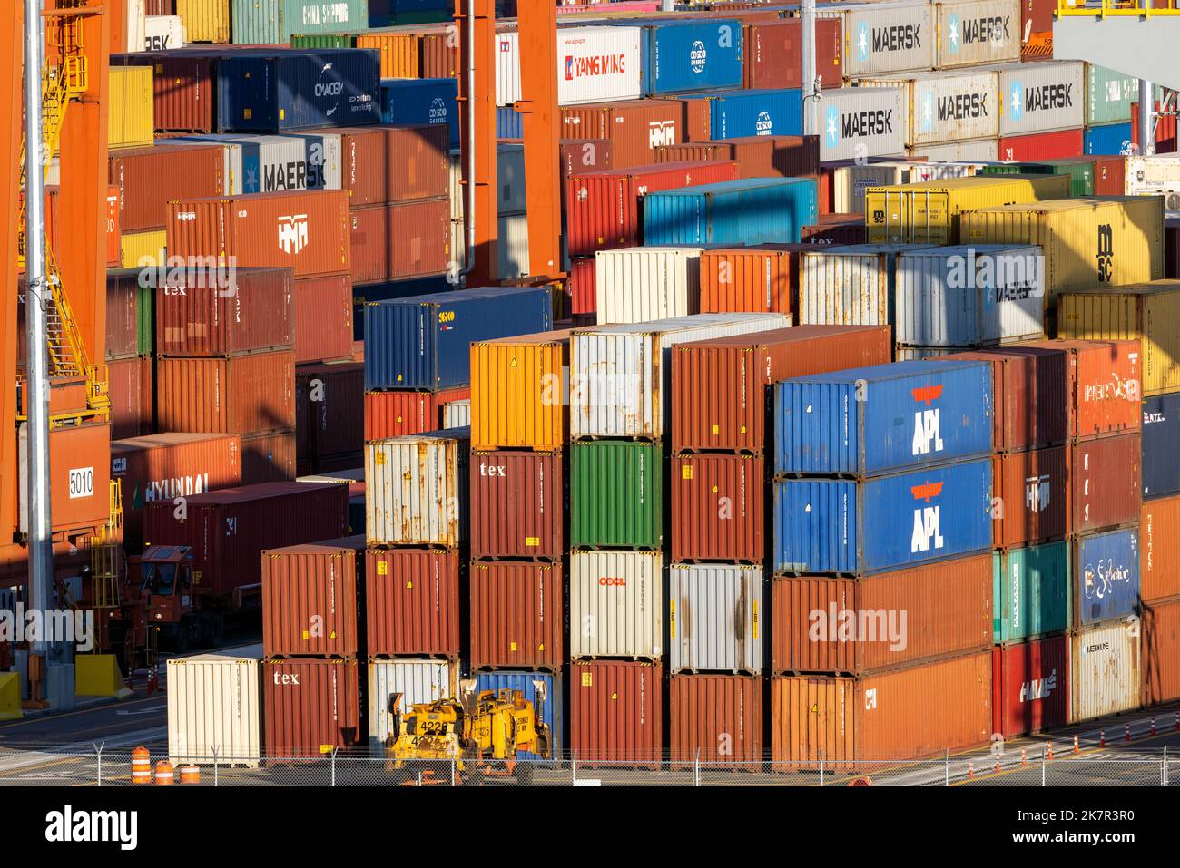 Colorful shipping containers in the Port of Vancouver Vancouver, British Columbia, Canada