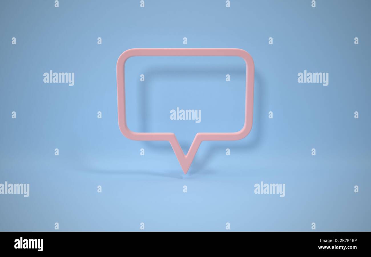 Speech Bubble On Blue Background , This is a 3d rendered computer ...