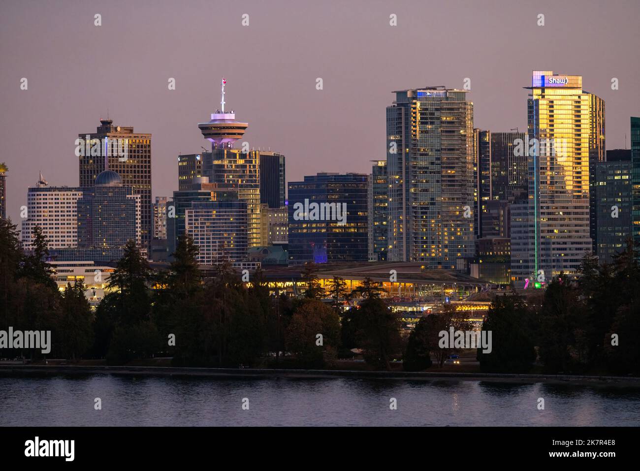 Downtown Vancouver skyline at sunset - Vancouver, British Columbia ...