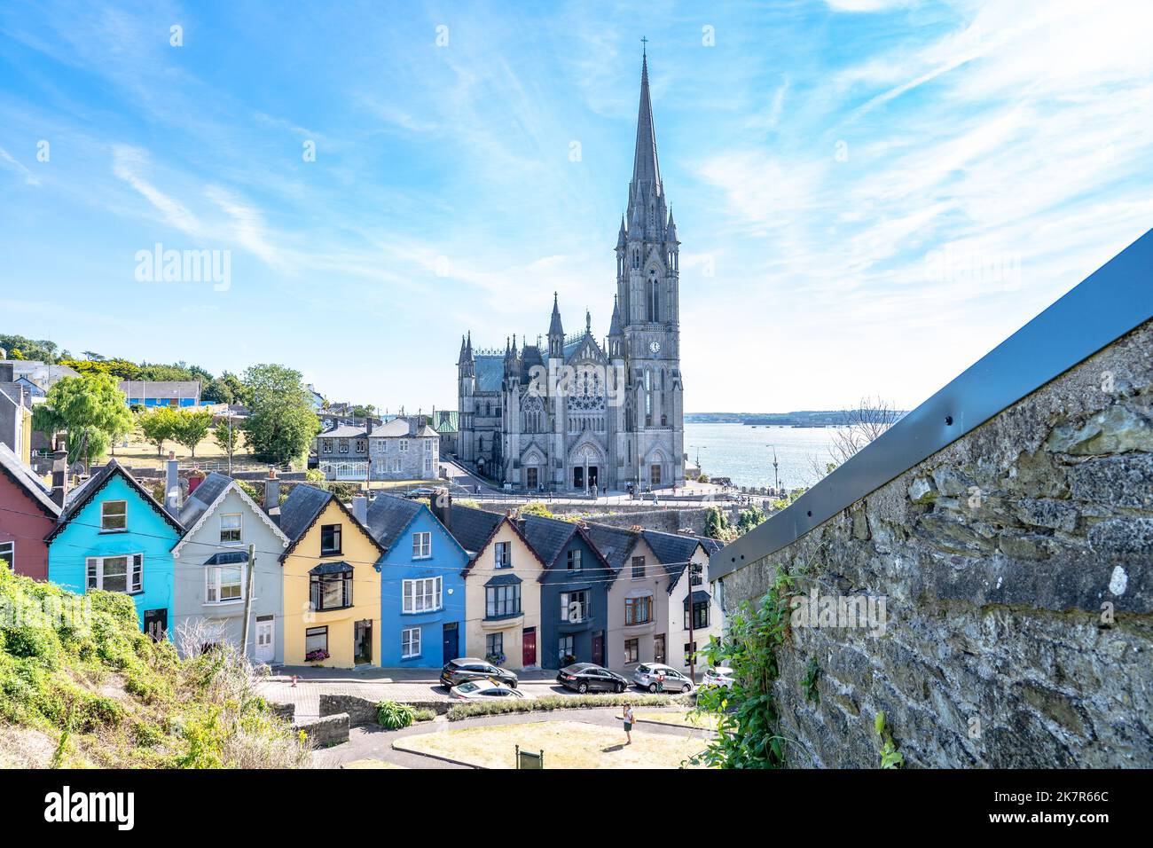 Deck of Cards are a series of colorful homes in Cobh, Ireland Stock