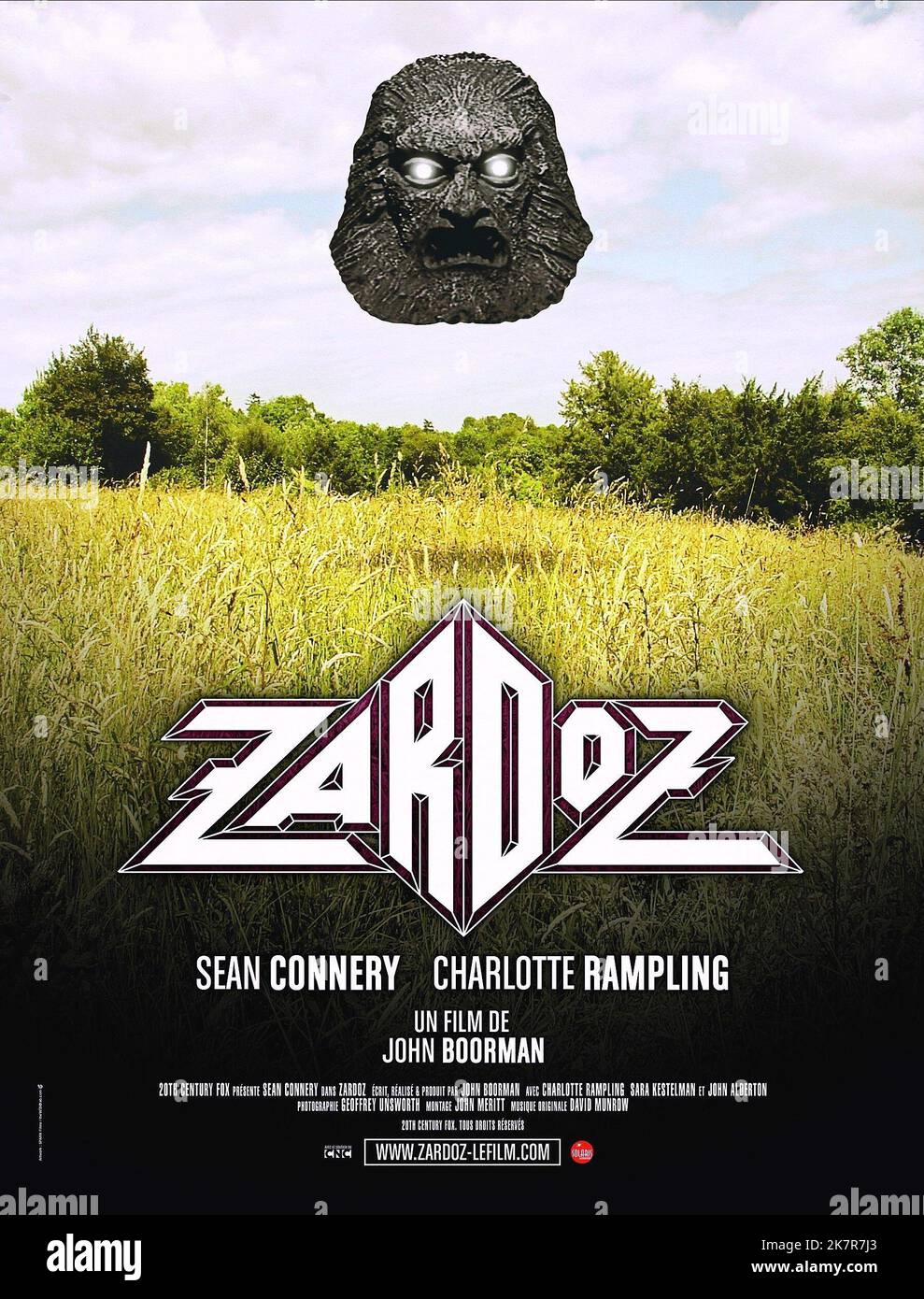 Movie Poster Film: Zardoz (UK 1974)   Director: John Boorman 06 February 1974   **WARNING** This Photograph is for editorial use only and is the copyright of 20TH CENTURY FOX and/or the Photographer assigned by the Film or Production Company and can only be reproduced by publications in conjunction with the promotion of the above Film. A Mandatory Credit To 20TH CENTURY FOX is required. The Photographer should also be credited when known. No commercial use can be granted without written authority from the Film Company. Stock Photo