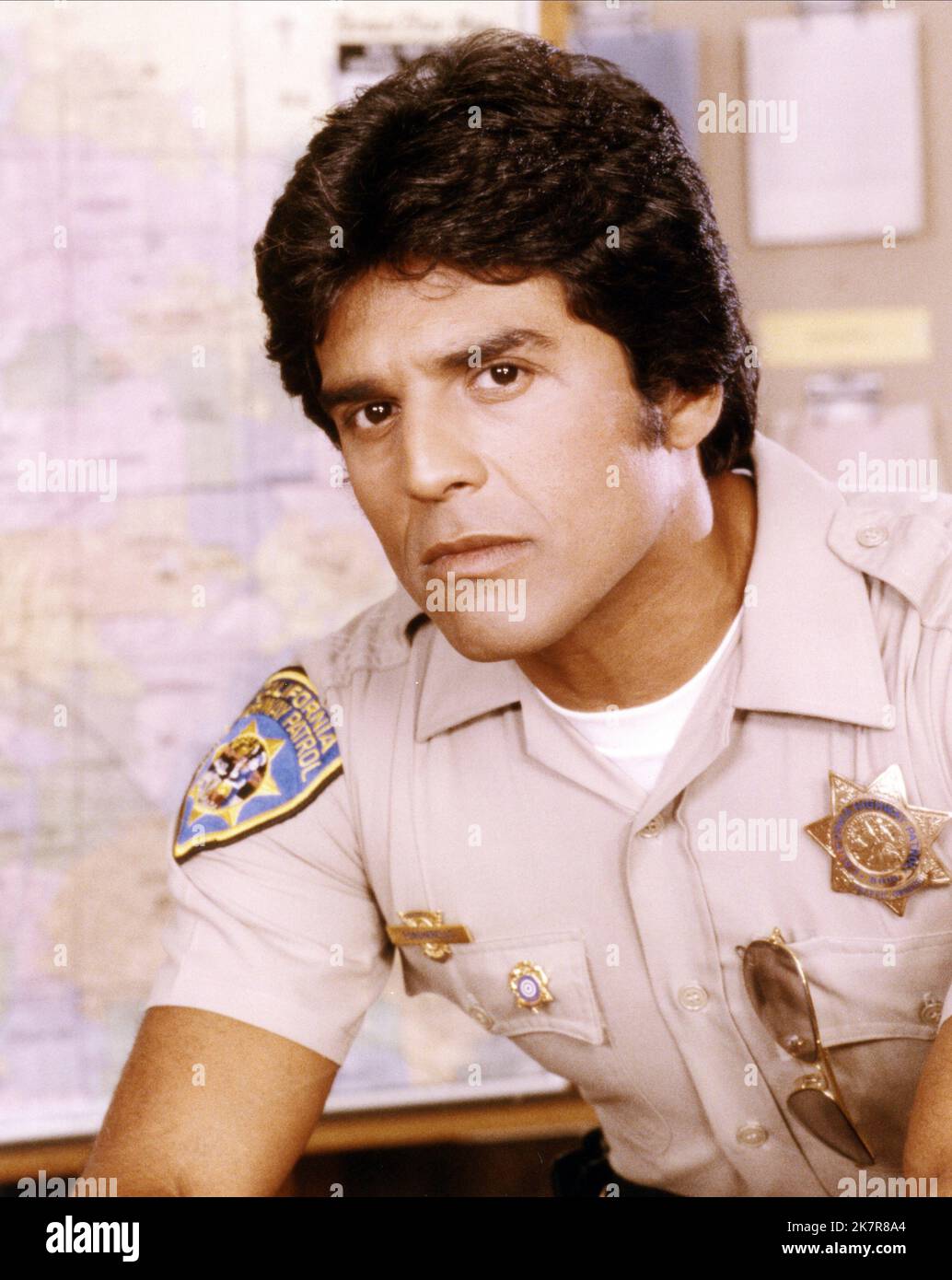 Erik Estrada Television: Chips (1977) Characters: Officer Francis Llewellyn 'Ponch' Poncherello  15 September 1977   **WARNING** This Photograph is for editorial use only and is the copyright of MGM TV and/or the Photographer assigned by the Film or Production Company and can only be reproduced by publications in conjunction with the promotion of the above Film. A Mandatory Credit To MGM TV is required. The Photographer should also be credited when known. No commercial use can be granted without written authority from the Film Company. Stock Photo