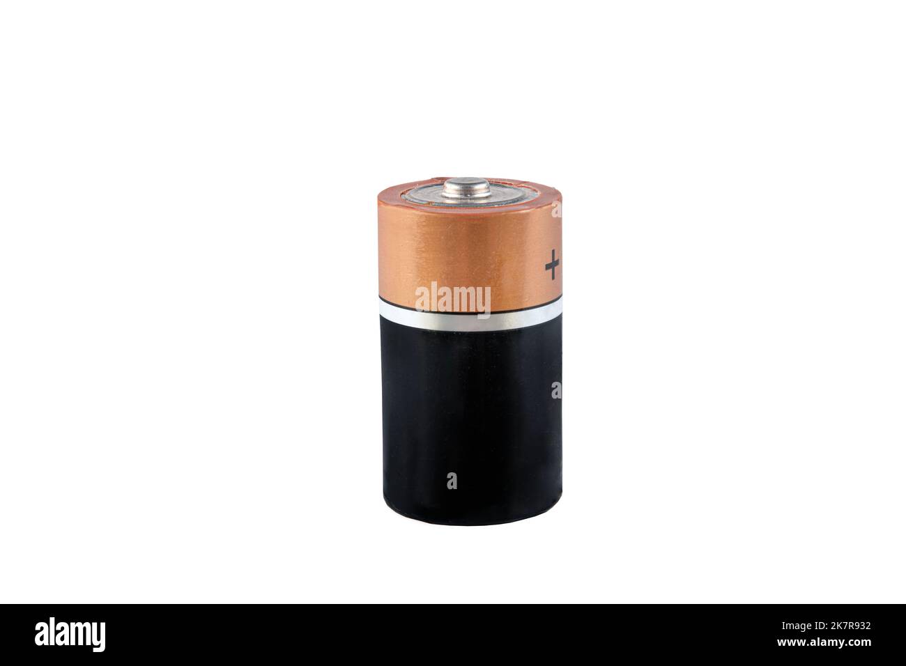 Battery isolated on white background. Alkaline batteries and metal AA