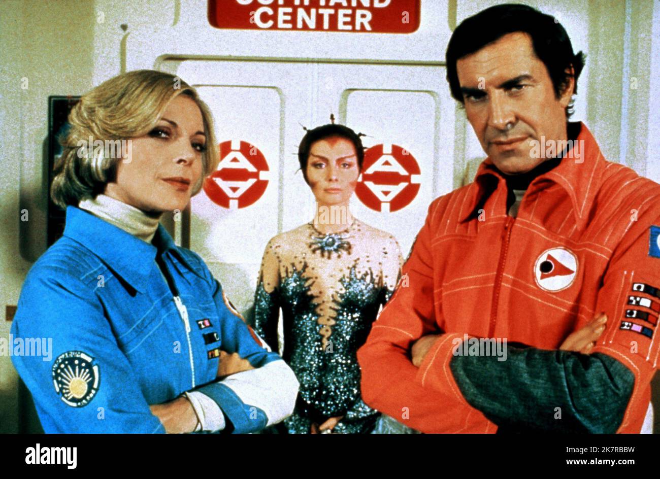Babara Bain, Catherine Schell & Martin Landau Television: Space 1999 ; Space: 1999 (1972)   Director: Gerry Anderson & Silvia Anderson 04 September 1975   **WARNING** This Photograph is for editorial use only and is the copyright of CBSFOX and/or the Photographer assigned by the Film or Production Company and can only be reproduced by publications in conjunction with the promotion of the above Film. A Mandatory Credit To CBSFOX is required. The Photographer should also be credited when known. No commercial use can be granted without written authority from the Film Company. Stock Photo