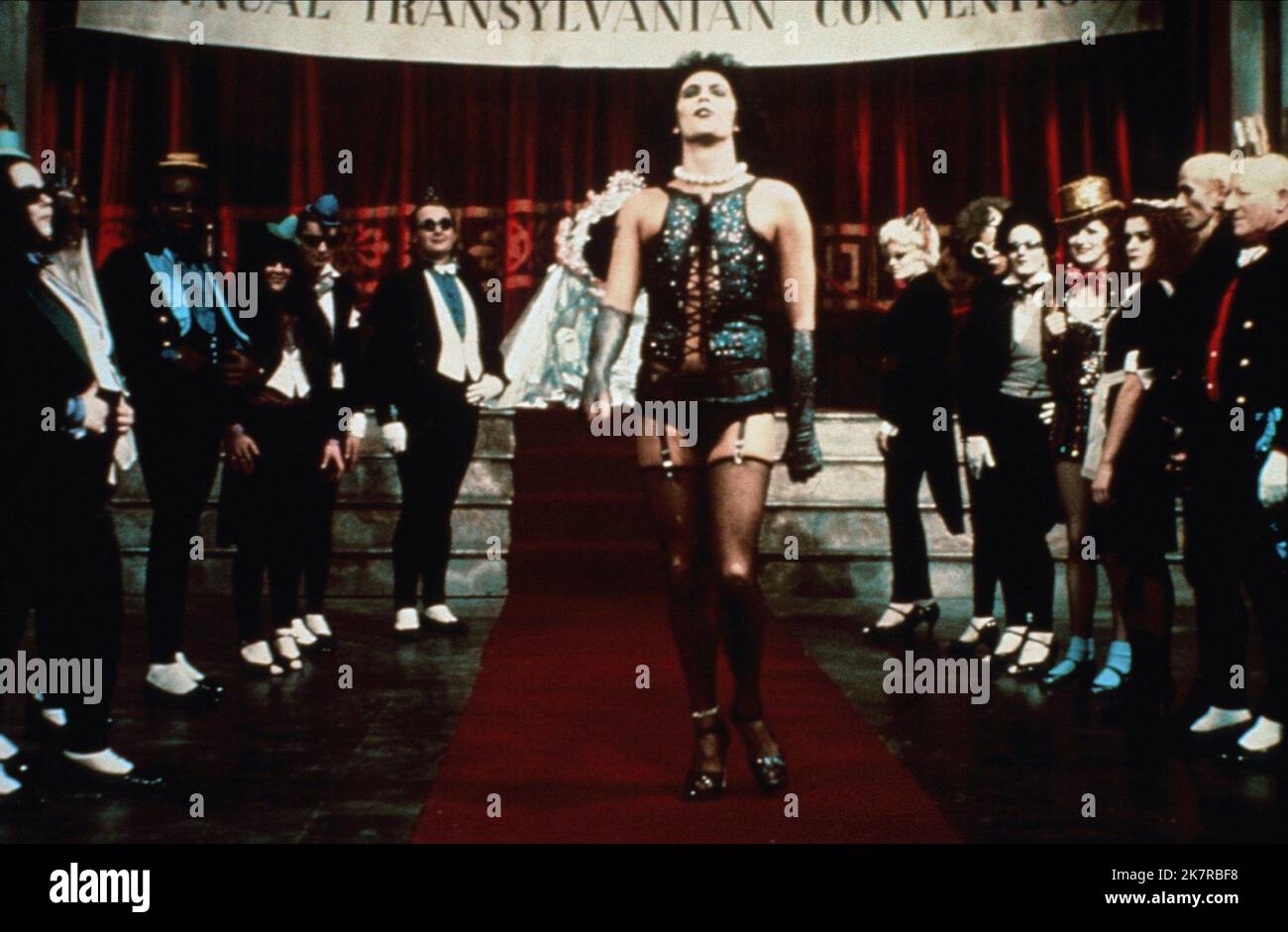 Tim Curry Film: The Rocky Horror Picture Show (UK/USA 1975) Characters: Dr. Frank-N-Furter - A Scientist  Director: Jim Sharman 14 August 1975   **WARNING** This Photograph is for editorial use only and is the copyright of 20TH CENTURY FOX and/or the Photographer assigned by the Film or Production Company and can only be reproduced by publications in conjunction with the promotion of the above Film. A Mandatory Credit To 20TH CENTURY FOX is required. The Photographer should also be credited when known. No commercial use can be granted without written authority from the Film Company. Stock Photo