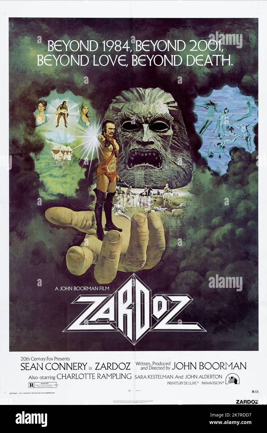 Sean Connery Poster Film: Zardoz (UK 1974)   Director: John Boorman 06 February 1974   **WARNING** This Photograph is for editorial use only and is the copyright of 20TH CENTURY FOX and/or the Photographer assigned by the Film or Production Company and can only be reproduced by publications in conjunction with the promotion of the above Film. A Mandatory Credit To 20TH CENTURY FOX is required. The Photographer should also be credited when known. No commercial use can be granted without written authority from the Film Company. Stock Photo