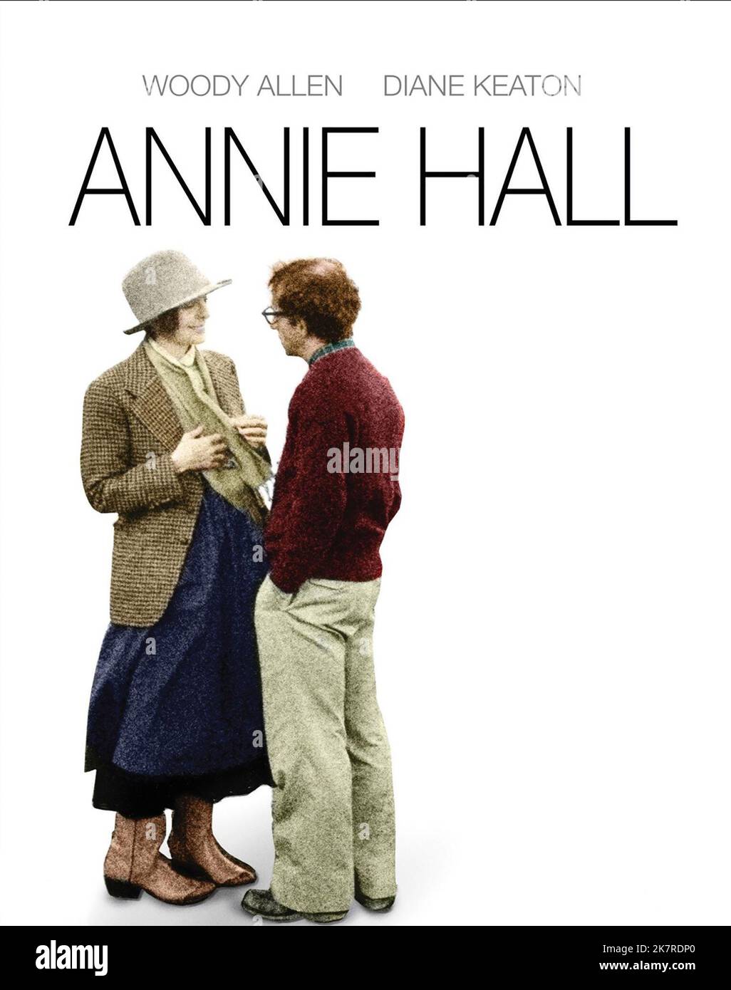 Diane Keaton & Woody Allen Poster Film: Annie Hall (USA 1977) Characters: Annie Hall, Alvy Singer  Director: Woody Allen 20 April 1977   **WARNING** This Photograph is for editorial use only and is the copyright of UNITED ARTISTS and/or the Photographer assigned by the Film or Production Company and can only be reproduced by publications in conjunction with the promotion of the above Film. A Mandatory Credit To UNITED ARTISTS is required. The Photographer should also be credited when known. No commercial use can be granted without written authority from the Film Company. Stock Photo