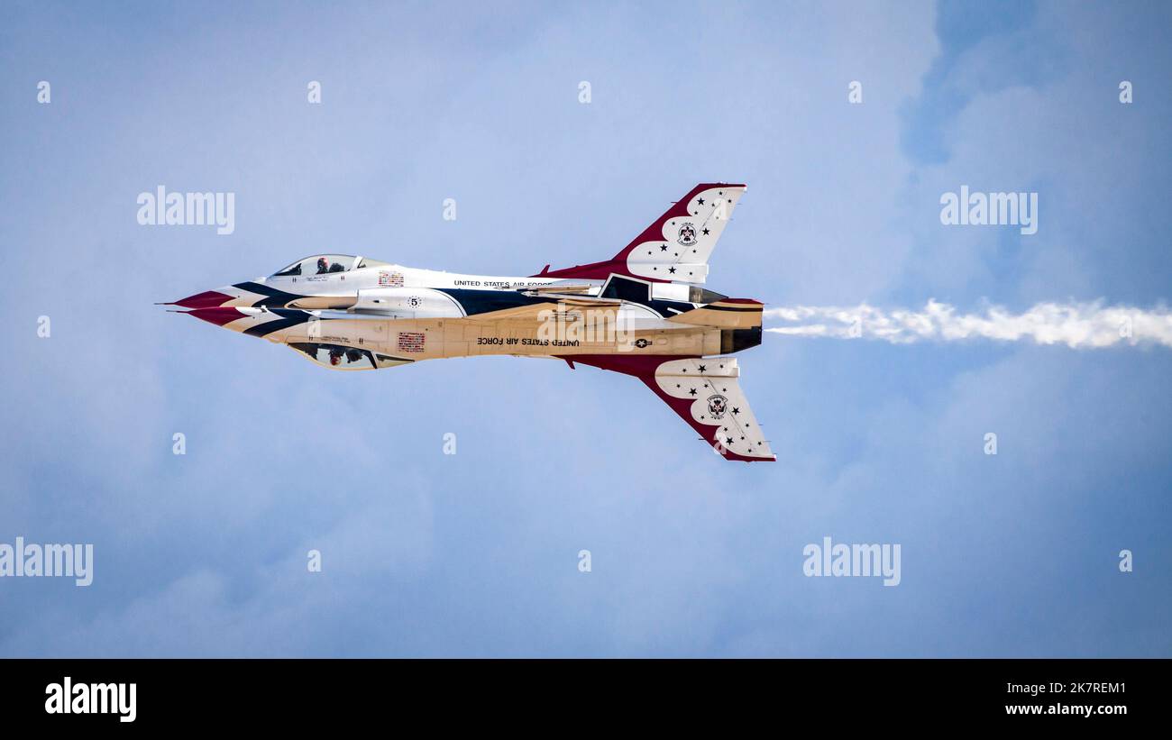 The Thunderbirds, the U.S. Air Force Air Demonstration Squadron, flying