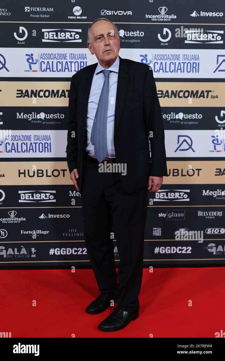 Milan, Italy. 17th Oct, 2022. Giancarlo Abete President LND during the Gran Gala del Calcio AIC 2022 at Rho Fiera Milano, Milan. Credit: SOPA Images Limited/Alamy Live News Stock Photo