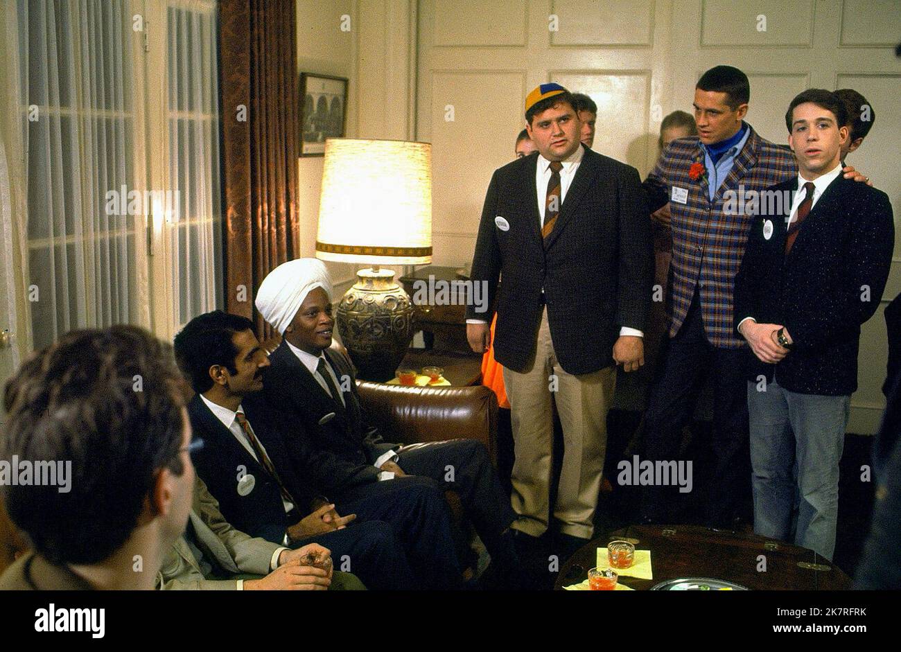 Stephen Furst & Tom Hulce Film: Animal House; National Lampoon'S Animal House (USA 1978) Characters: Kent 'Flounder' Dorfman & Larry 'Pinto' Kroger  Director: John Landis 27 July 1978   **WARNING** This Photograph is for editorial use only and is the copyright of UNIVERSAL PICTURES and/or the Photographer assigned by the Film or Production Company and can only be reproduced by publications in conjunction with the promotion of the above Film. A Mandatory Credit To UNIVERSAL PICTURES is required. The Photographer should also be credited when known. No commercial use can be granted without writte Stock Photo