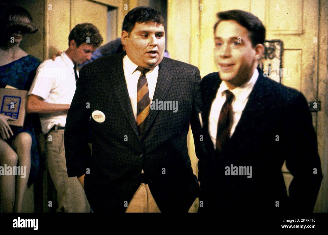 Stephen Furst & Tom Hulce Film: Animal House; National Lampoon'S Animal House (USA 1978) Characters: Kent 'Flounder' Dorfman & Larry 'Pinto' Kroger  Director: John Landis 27 July 1978   **WARNING** This Photograph is for editorial use only and is the copyright of UNIVERSAL PICTURES and/or the Photographer assigned by the Film or Production Company and can only be reproduced by publications in conjunction with the promotion of the above Film. A Mandatory Credit To UNIVERSAL PICTURES is required. The Photographer should also be credited when known. No commercial use can be granted without writte Stock Photo