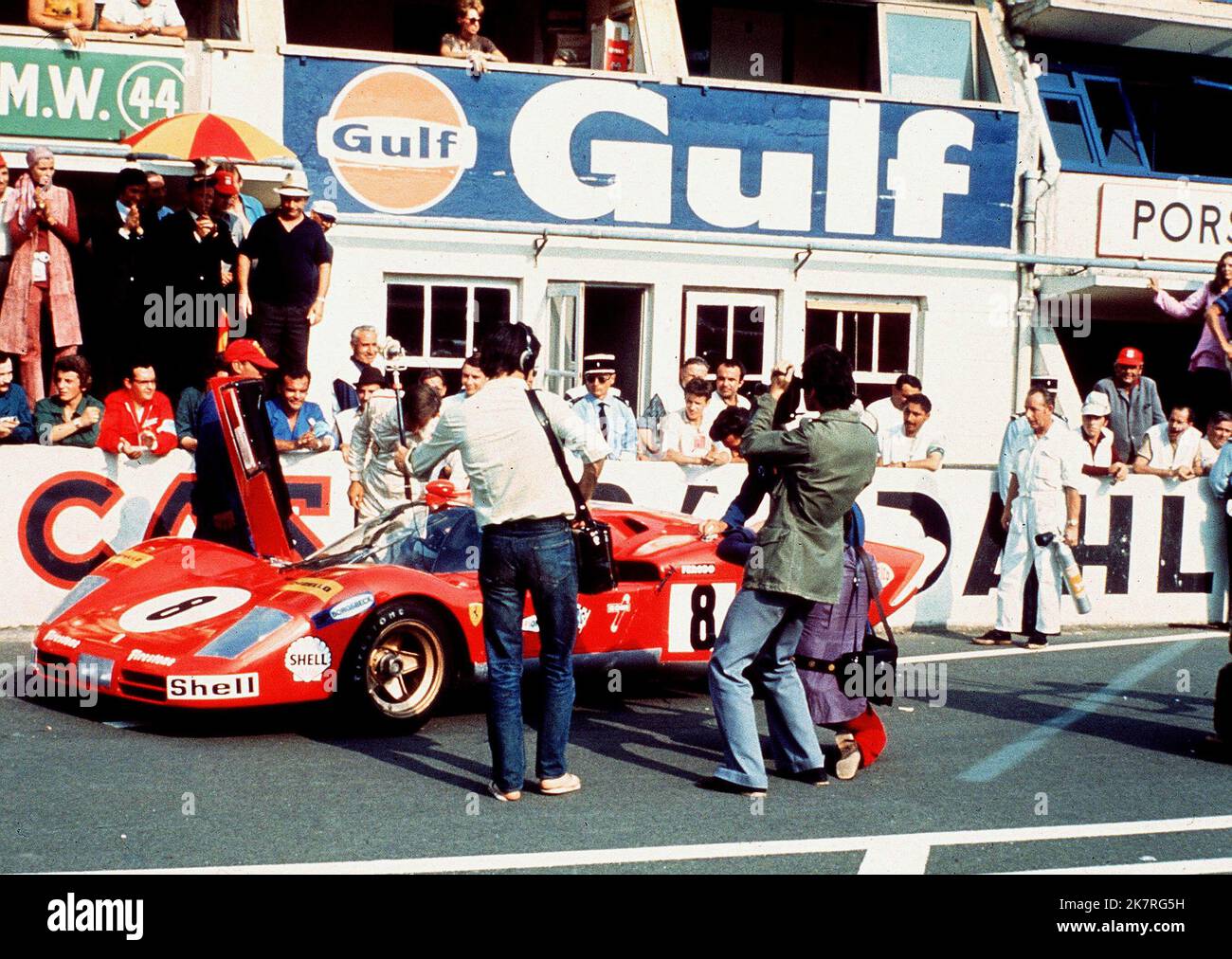 Ferrari 512lm Film: Le Mans (USA 1971)   Director: Lee H. Katzin 23 June 1971   **WARNING** This Photograph is for editorial use only and is the copyright of SOLAR PRODUCTIONS and/or the Photographer assigned by the Film or Production Company and can only be reproduced by publications in conjunction with the promotion of the above Film. A Mandatory Credit To SOLAR PRODUCTIONS is required. The Photographer should also be credited when known. No commercial use can be granted without written authority from the Film Company. Stock Photo