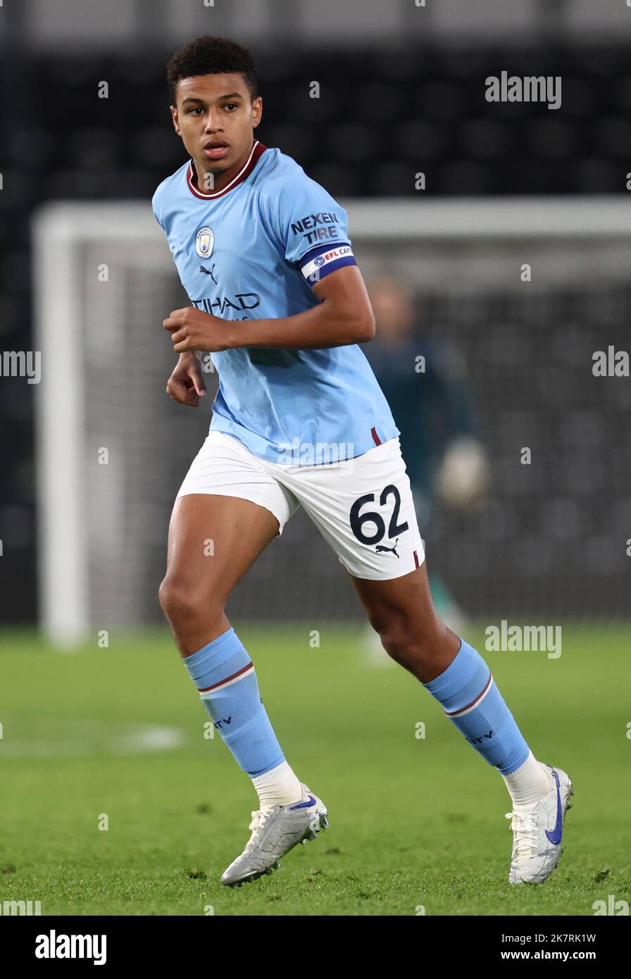 Derby, England, 18th October 2022.   Shea Charles of Manchester City during the Papa Johns Trophy match at Pride Park Stadium, Derby. Picture credit should read: Darren Staples / Sportimage Stock Photo