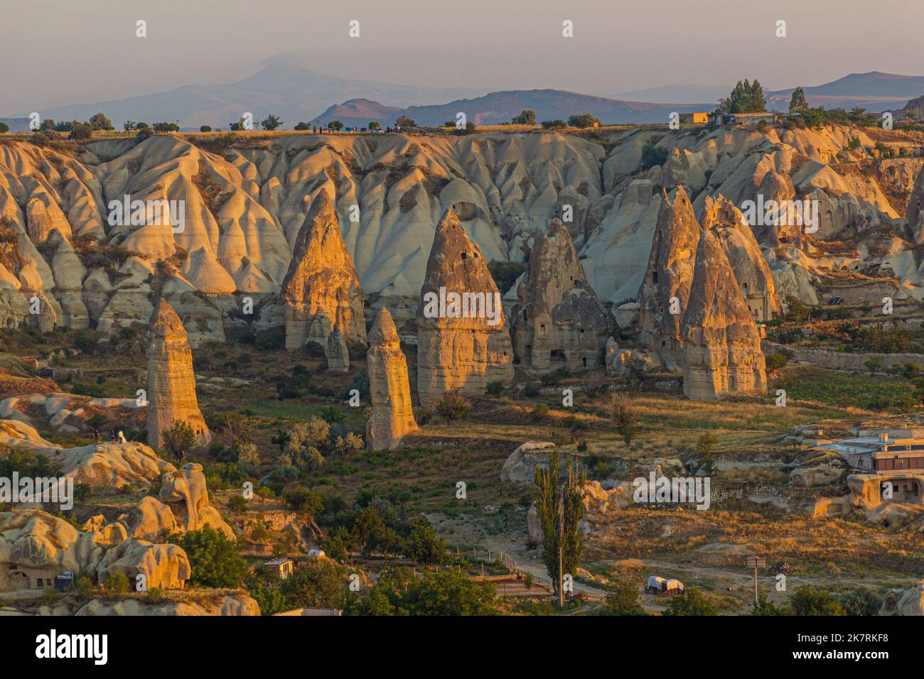 Morning view of Fairy Chimney rock formationes in Cappadocia, Turkey Stock Photo