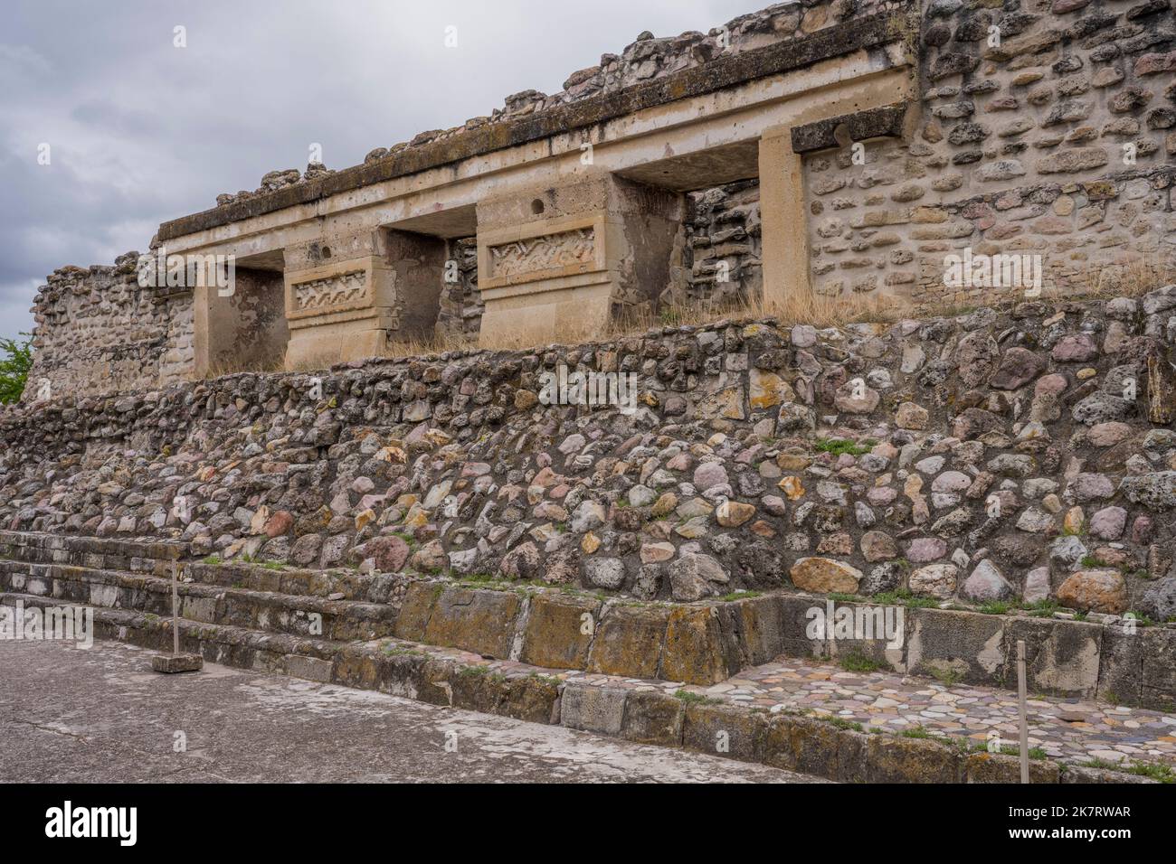 Ruins of Zapotec buildings at the Mitla Mesoamerican archaeological
