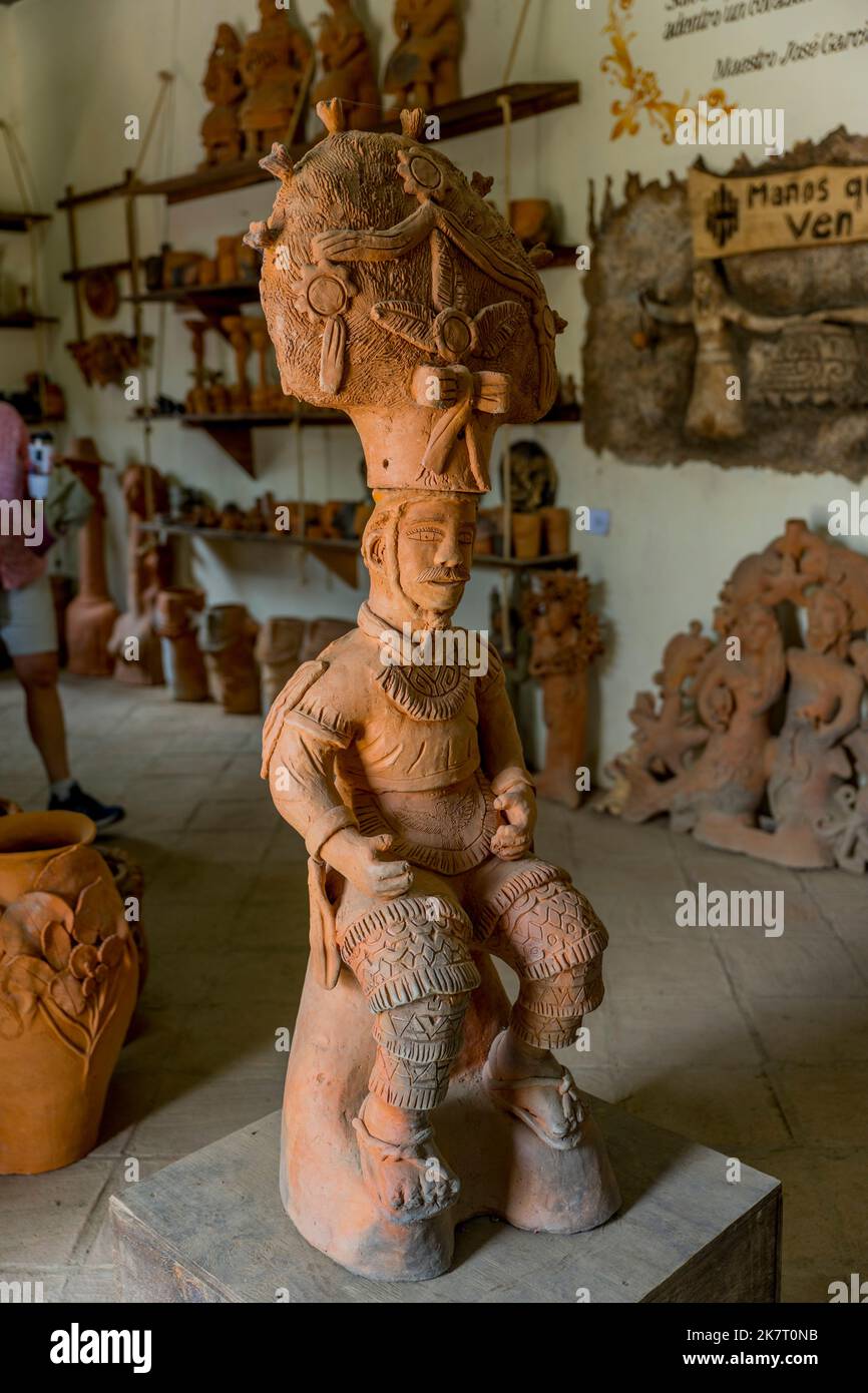 Statues in the pottery studio of Don Jose Garcia, known as the blind