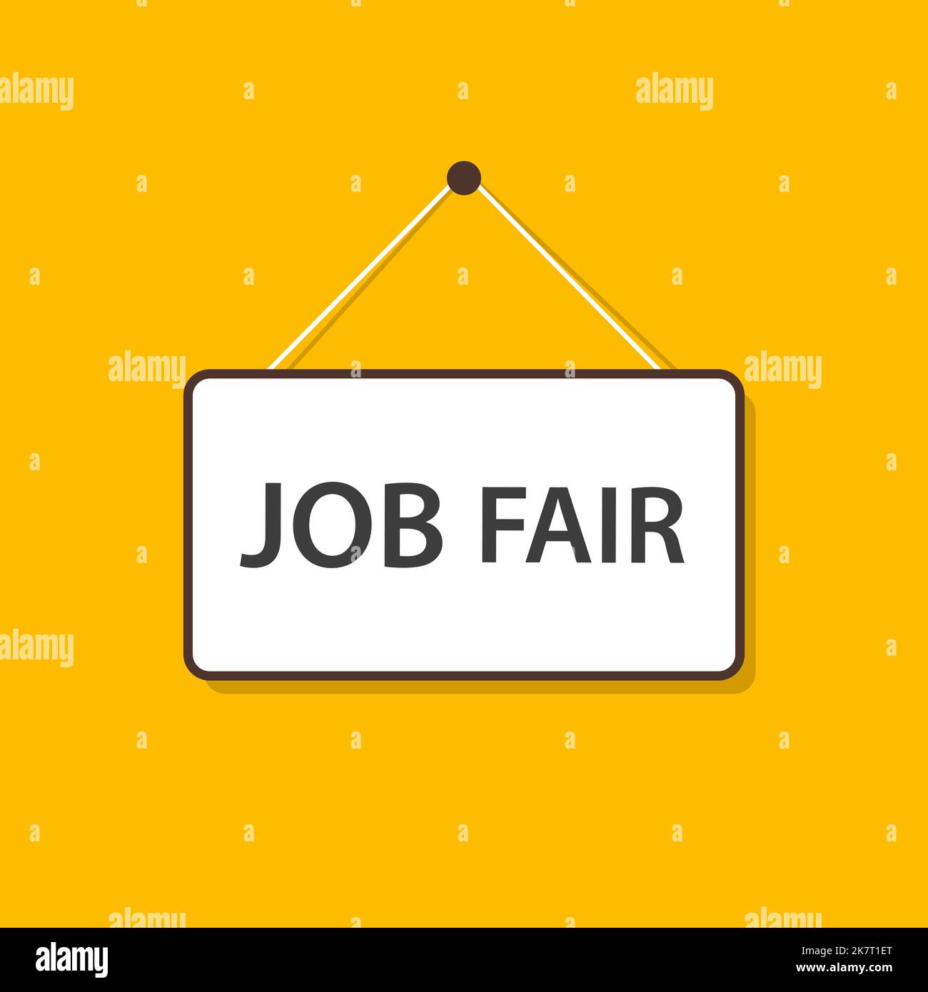 Job fair hanging sign vector human resource management concept for flyers, banners, presentations and posters. Stock Vector