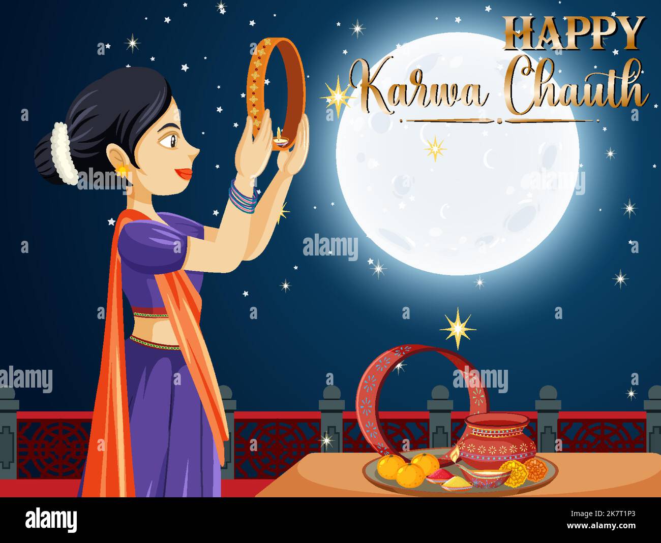 Happy karva chauth Stock Vector Images - Alamy