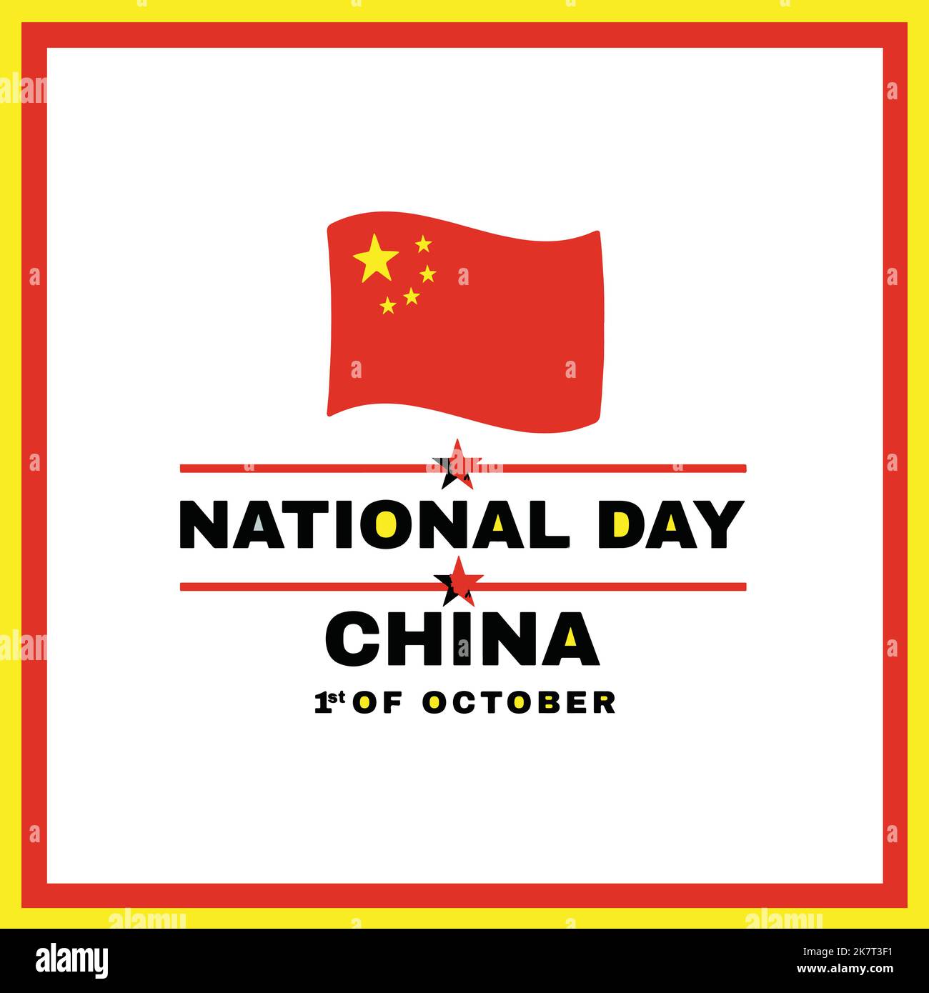 National day of china first of October vector illustration. Stock Vector