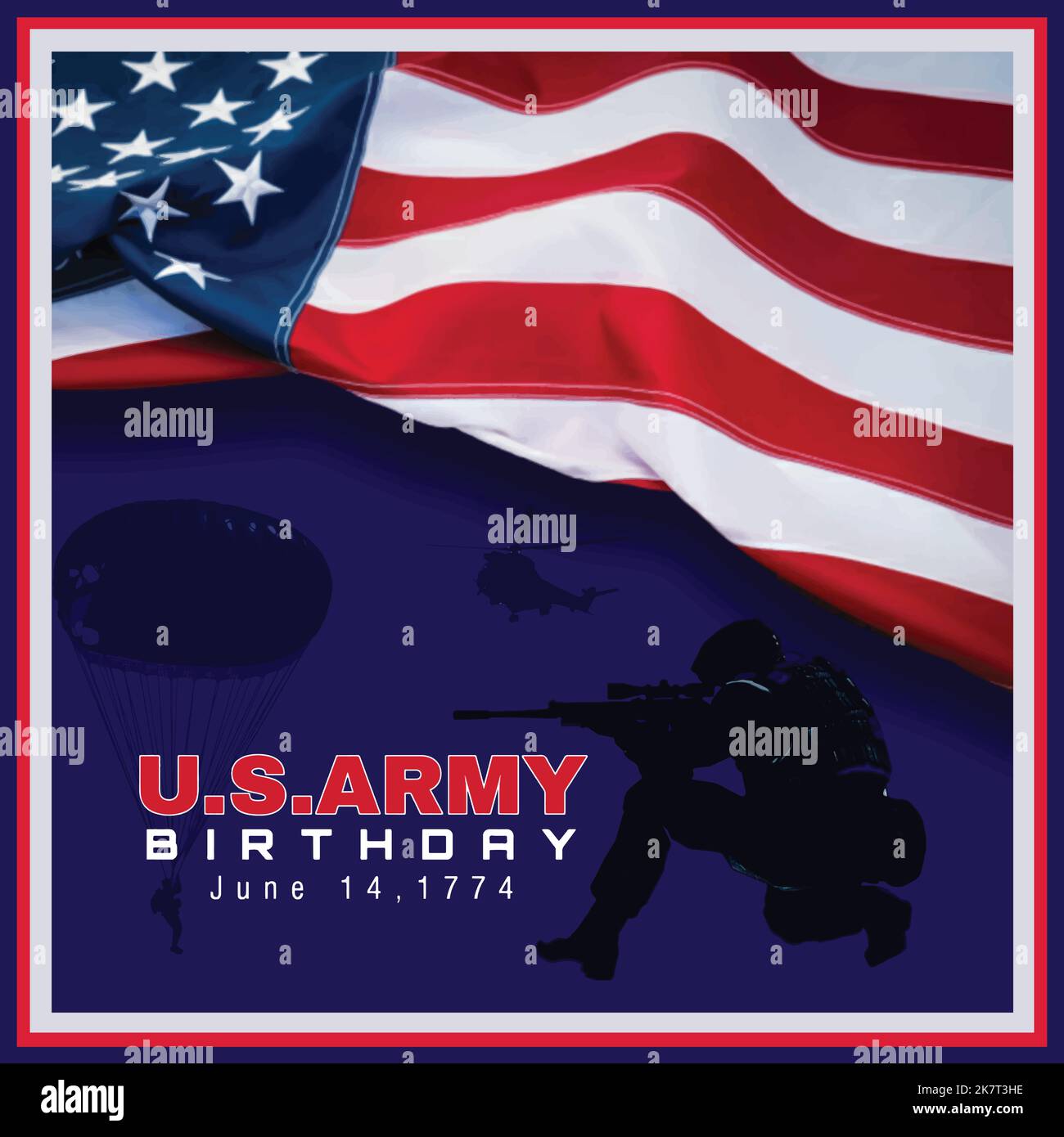 U.S.ARMY birthday June 14, 1774 vector illustration Stock Vector