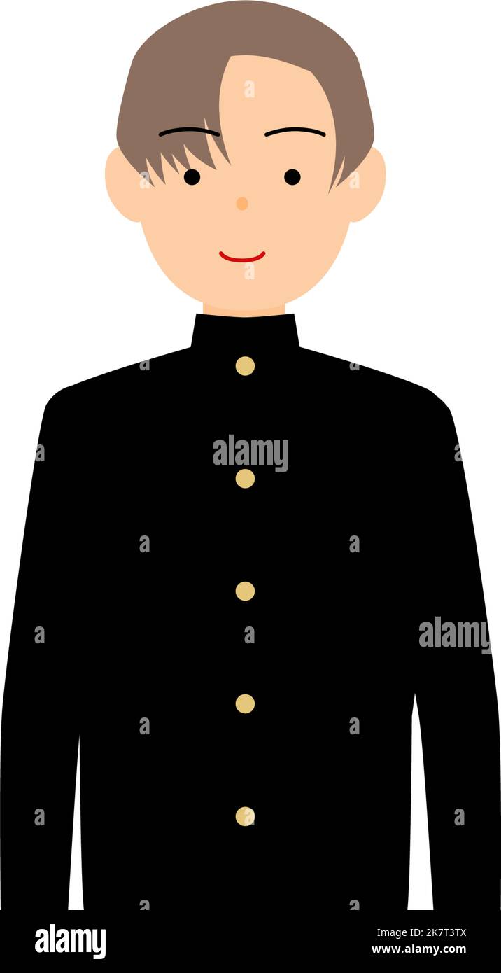Boy Wearing School Uniform Stand Upright Stock Vector Image Art Alamy