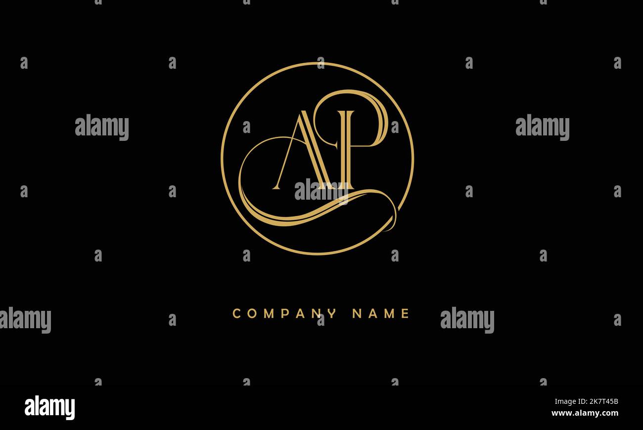 AP, PA  Abstract Letters Logo Monogram Stock Vector