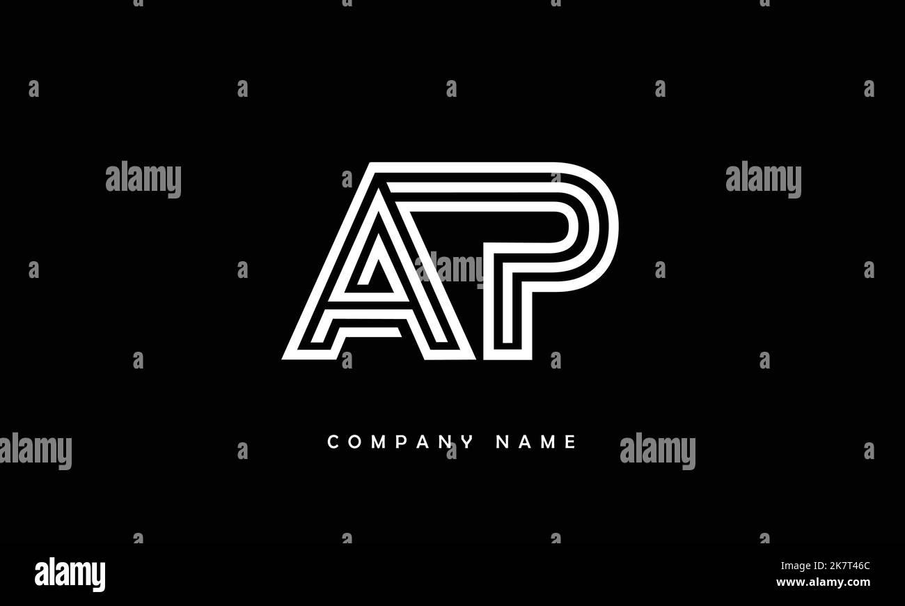 AP, PA  Abstract Letters Logo Monogram Stock Vector