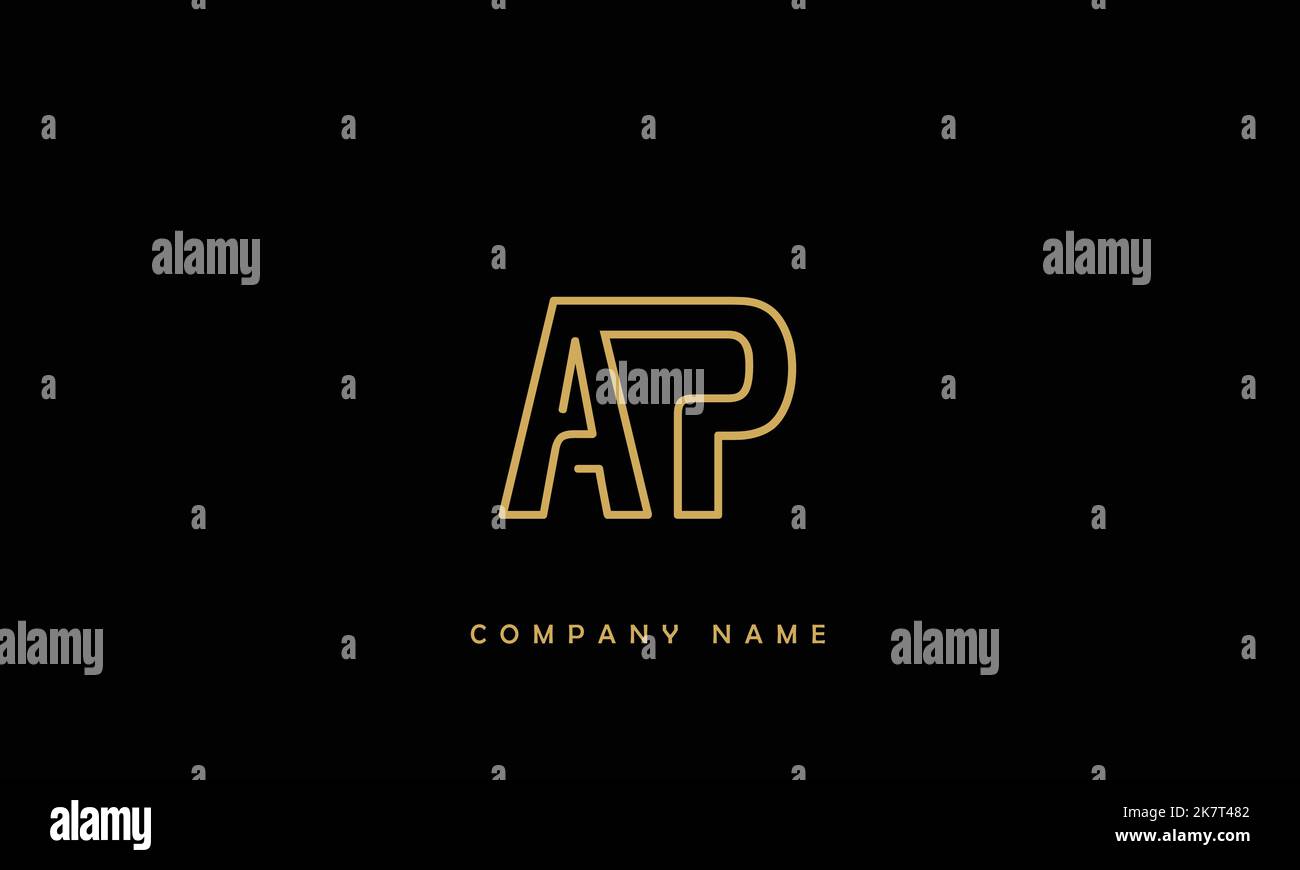 AP, PA  Abstract Letters Logo Monogram Stock Vector