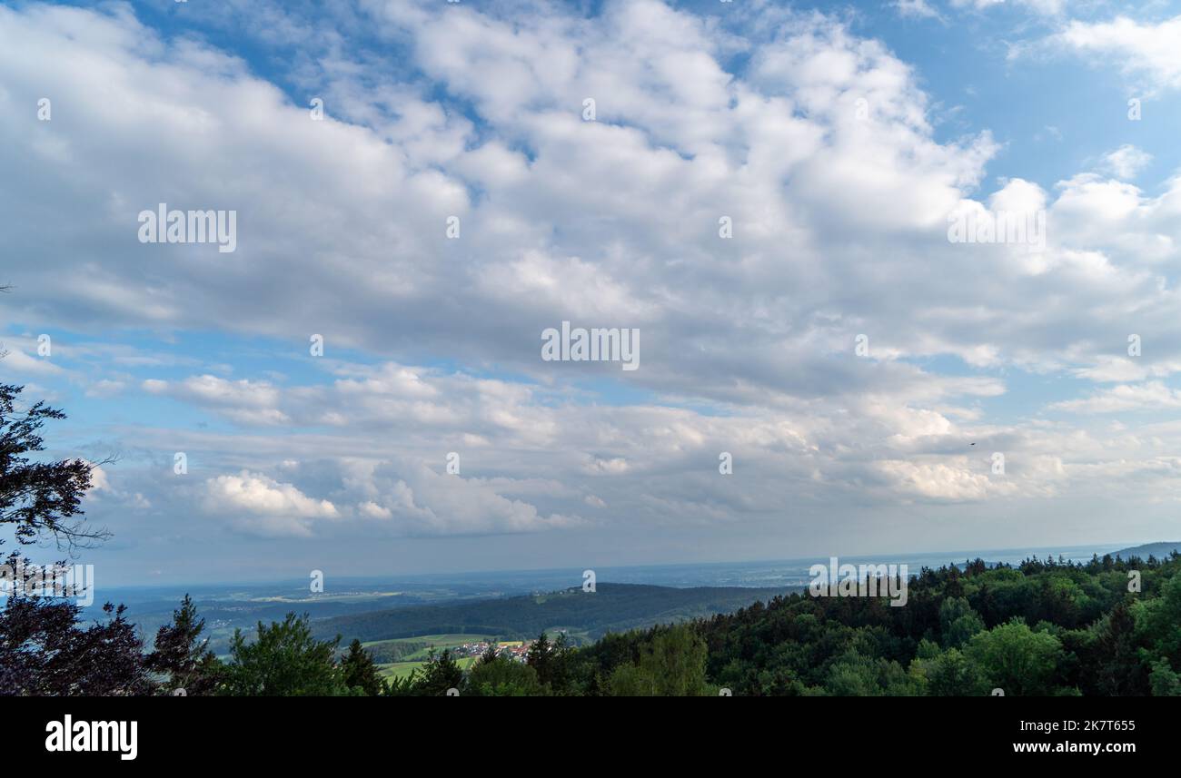Landscape photos clouds and blue sky in the Bavarian Forest with ...