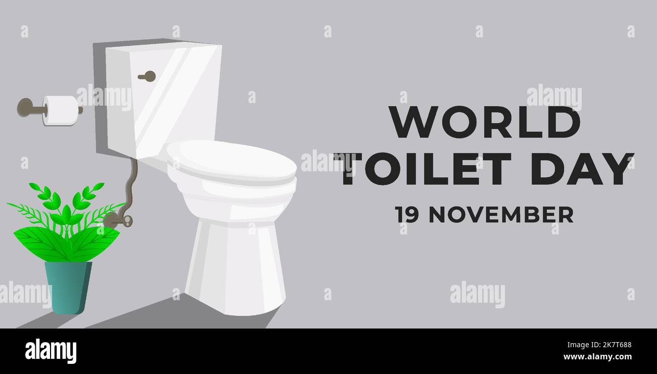 world toilet day horizontal banner illustration Stock Vector Image
