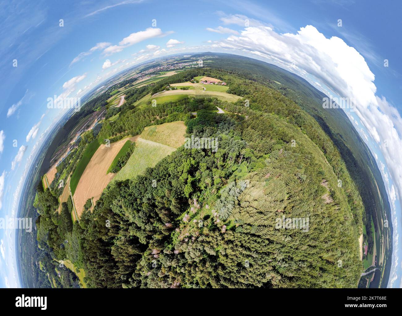 Landscape photos clouds and blue sky in the Bavarian Forest with ...