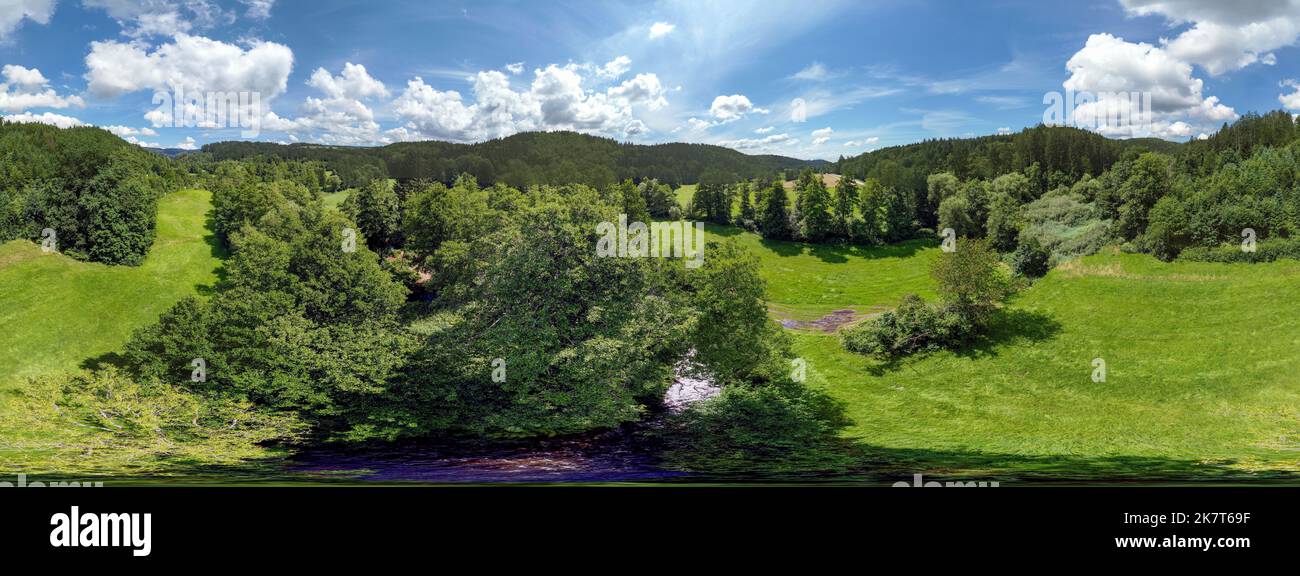 Landscape photos clouds and blue sky in the Bavarian Forest with ...