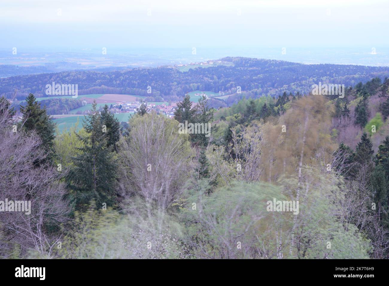 Landscape photos clouds and blue sky in the Bavarian Forest with ...