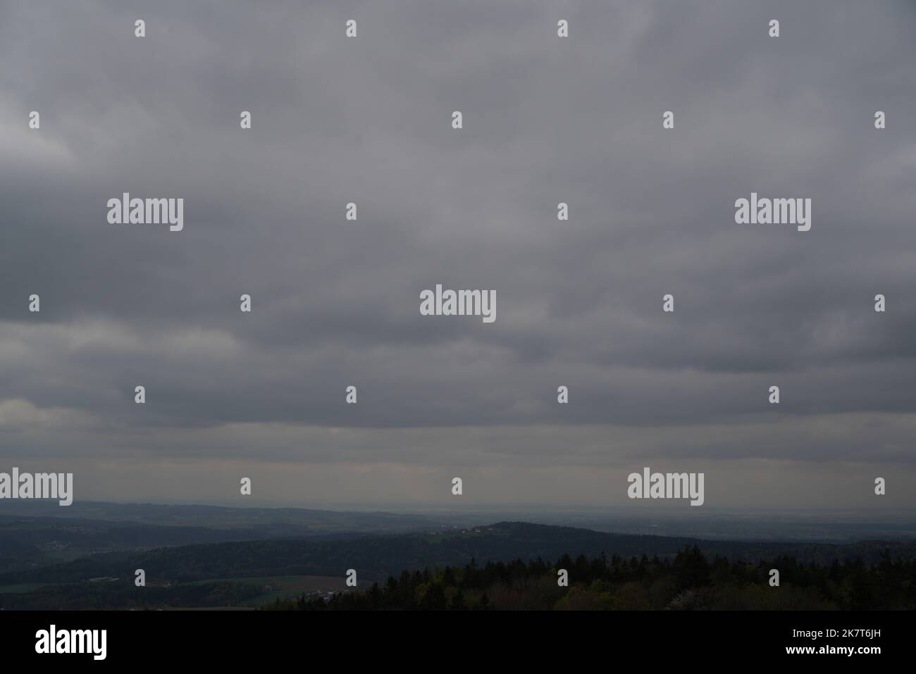 Landscape photos clouds and blue sky in the Bavarian Forest with ...