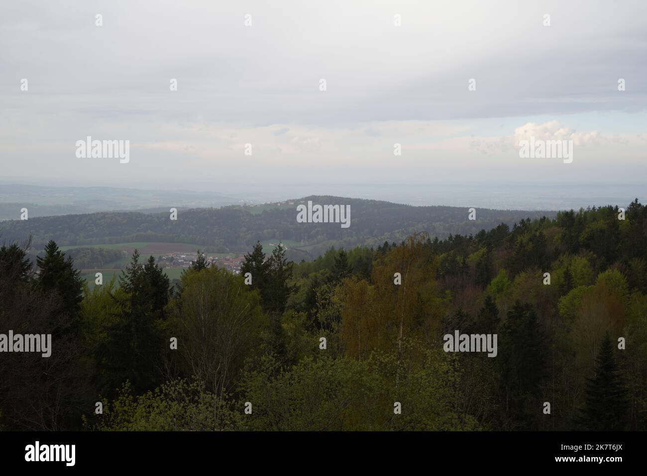 Landscape photos clouds and blue sky in the Bavarian Forest with ...