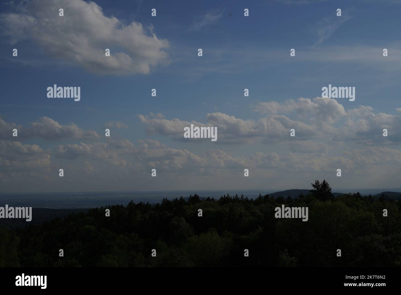 Landscape photos clouds and blue sky in the Bavarian Forest with ...