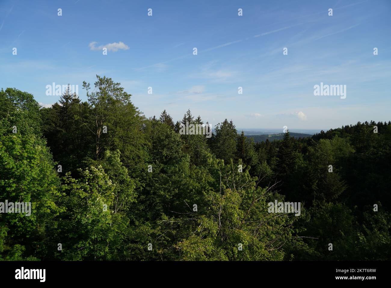 Landscape photos clouds and blue sky in the Bavarian Forest with ...