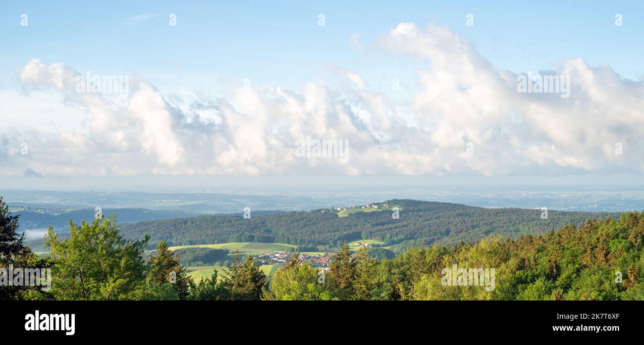 Landscape photos clouds and blue sky in the Bavarian Forest with ...