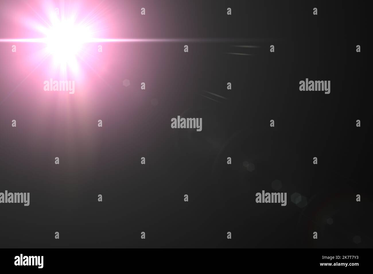 Realistic lens flare in black background. Lens Flare ,Sun Flare on