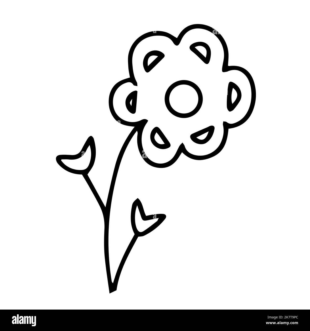 Delicate sketch of a spring flower. Vector illustration in hand drawn