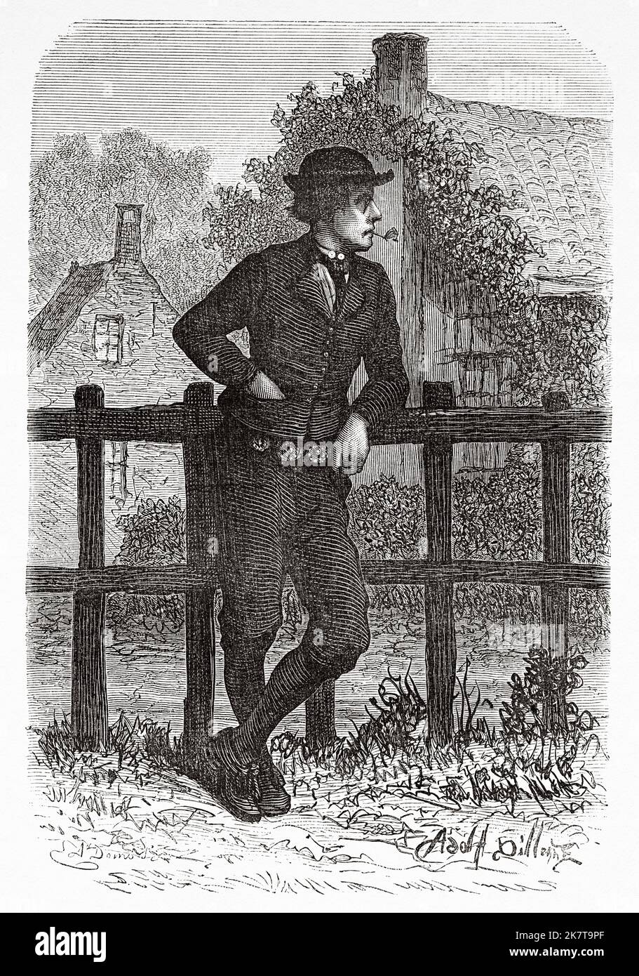 Farmer from Goes, Netherlands, Europe. Trip to the Zeeland by Charles De Coster 1873 Stock Photo