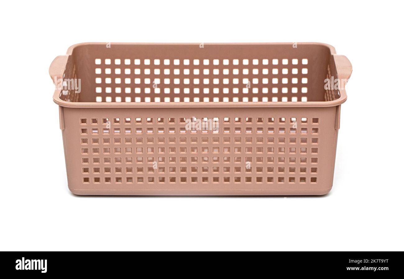 plastic baskets isolated on white background Stock Photo