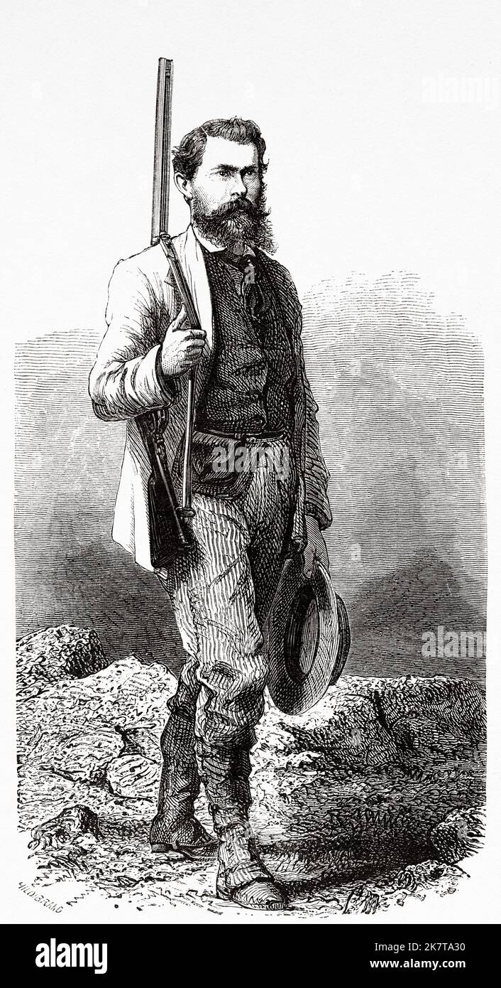 The Saint, French explorer who died in 1868. Heart of Africa Three years travels and adventures in the unexplored regions of Central Africa by Georg August Schweinfurth, 1868-1871 Stock Photo