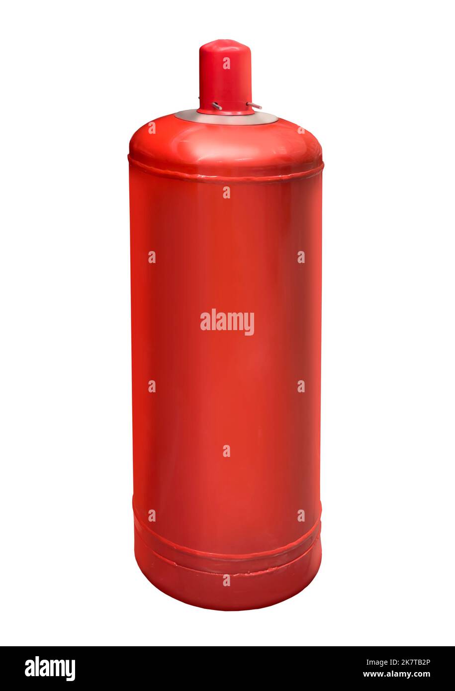 gas cylinder red isolated on white background with clipping path Stock
